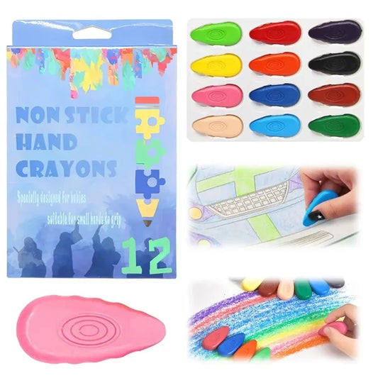 Safe Washable Vibrant Finger Grip Water-Shaped Drop Crayons