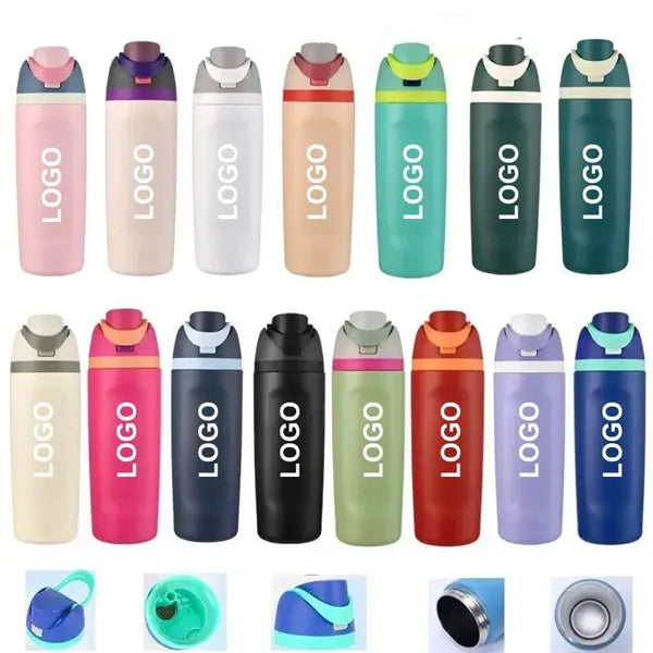 24oz Stainless bottle with straw and handlle