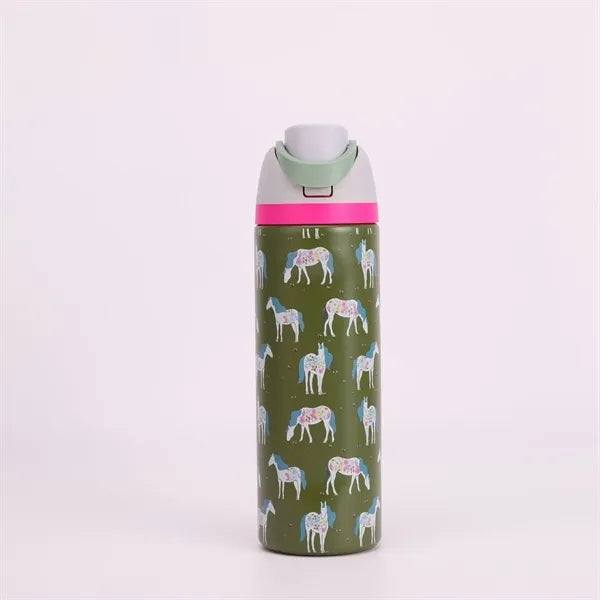 24oz Stainless bottle with straw and handlle