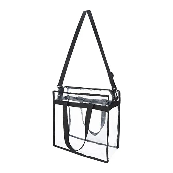 Clear PVC Stadium Tote Bag with Zipper & Handle
