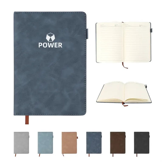 A5 PU Leather Journal Notebook w/ Pen Holder 200 Lined Pages