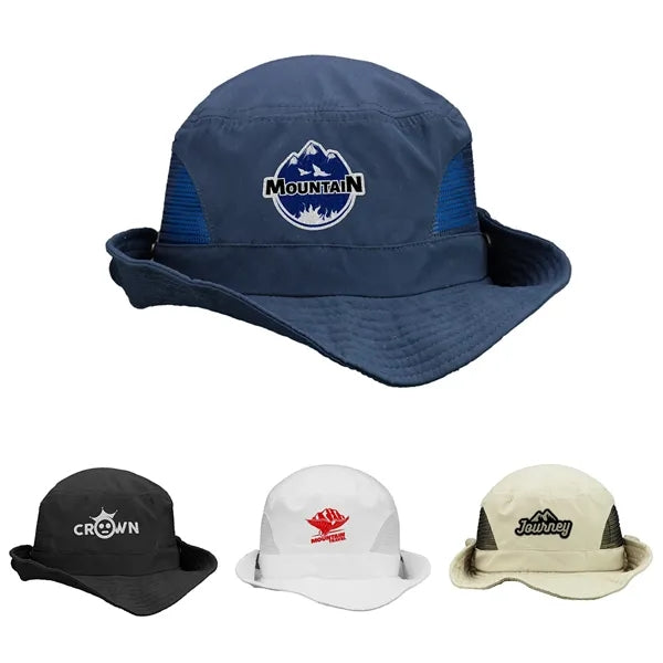 Mesh-Panel Polyester Foldable Bucket Hat