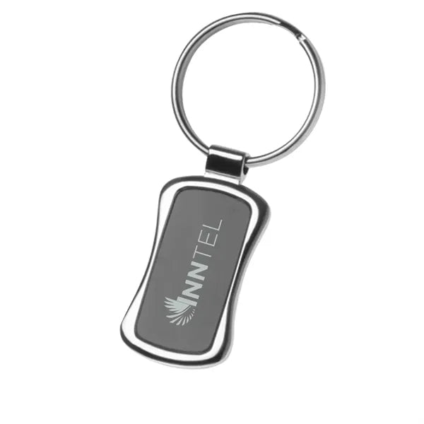 Black Chrome Engraved Metal Keychain
