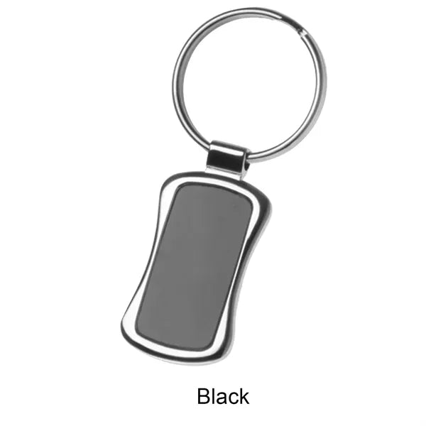 Black Chrome Engraved Metal Keychain