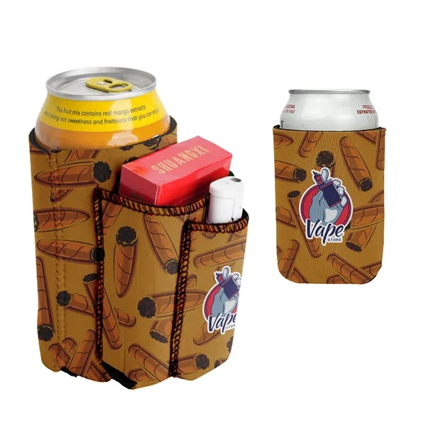 Sublimation 12 Oz Can Kooler with Pockets - 3mm Neoprene