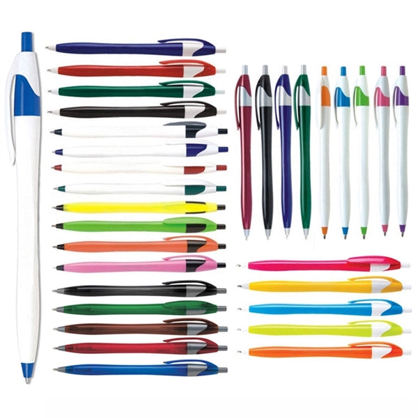 Plastic Retractable Ballpoint Pens w/ Easy Grip