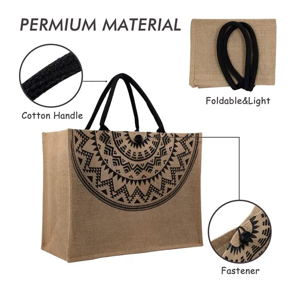 Durable Spacious Eco-Friendly Natural Jute Tote Bag