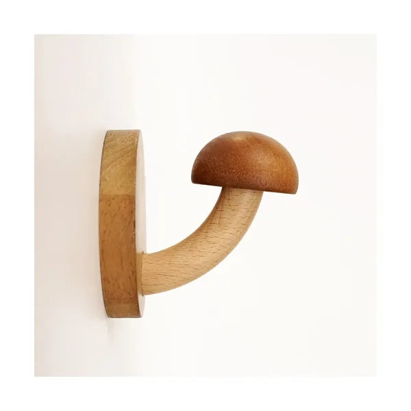 Multi-Purpose Strong Hold Adhesive Wooden Mushroom Hooks