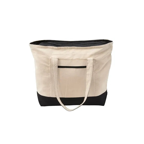 Zippered Cotton Canvas Tote Bag