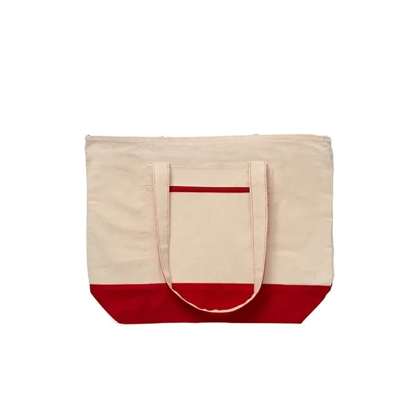 Zippered Cotton Canvas Tote Bag