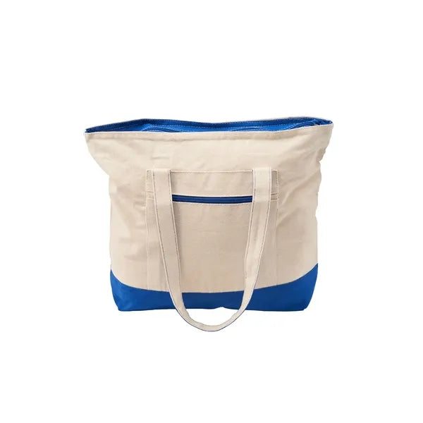 Zippered Cotton Canvas Tote Bag