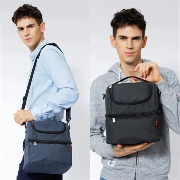 Double Decker Insulated Large Lunch Cooler Bag