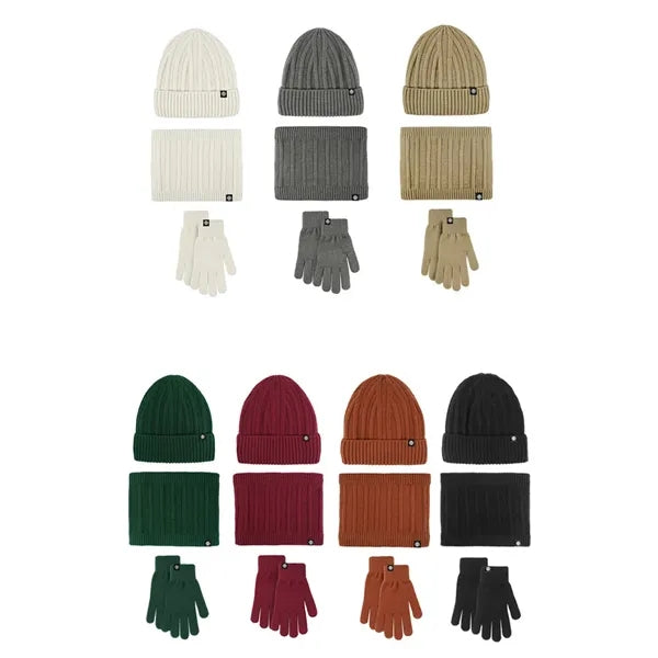 Beanie Hat Scarf Gloves Set For Cold Weather