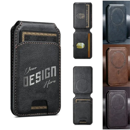 Magnetic Wallet Card Holder with Adjustable Stand