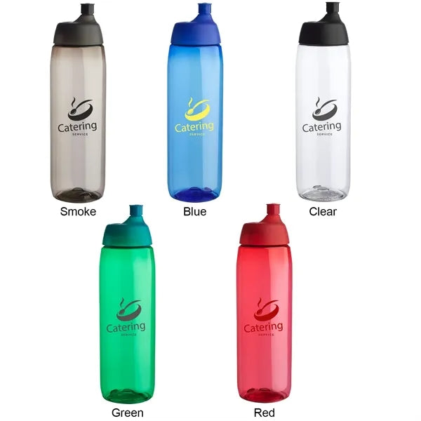 Lenexa Plastic Water Flask - Push Caps, 34 oz.