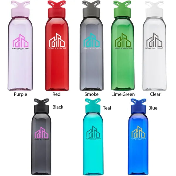 Plastic Gym Water Bottles - Carrying Loop Cap, 22 oz.