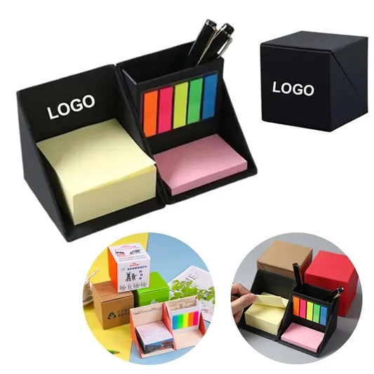 Sticky Notes Organizer Cube with Pen Holder