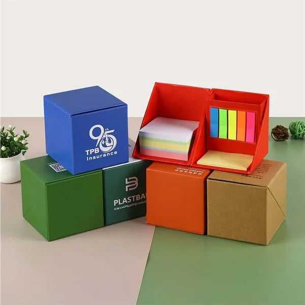 Sticky Notes Organizer Cube with Pen Holder