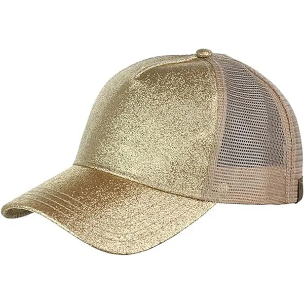 Glitter Sequin Baseball Cap with Mesh