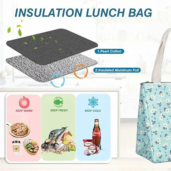 Handheld Insulated Lunchbox with Interior Pockets