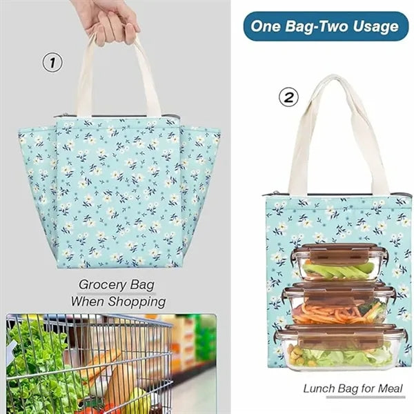 Handheld Insulated Lunchbox with Interior Pockets