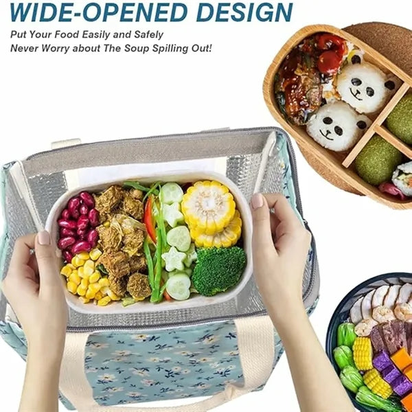 Handheld Insulated Lunchbox with Interior Pockets