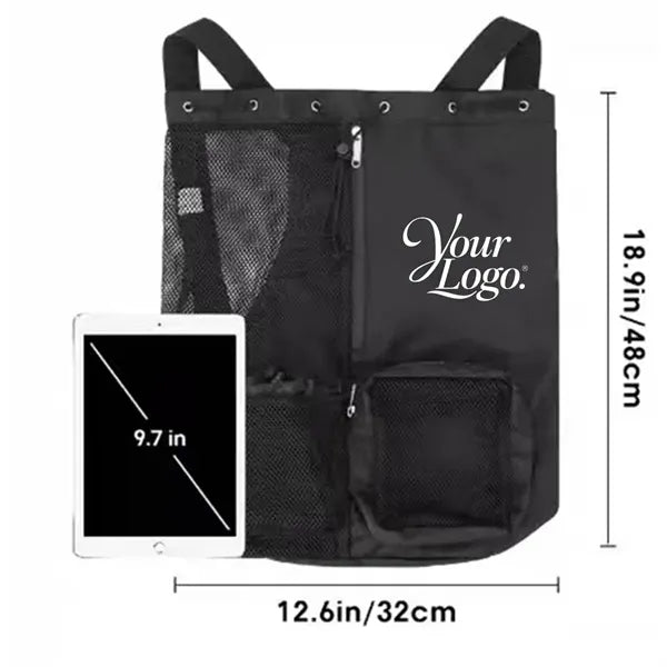 Swim Bag Mesh Drawstring Backpack With Wet Pocket