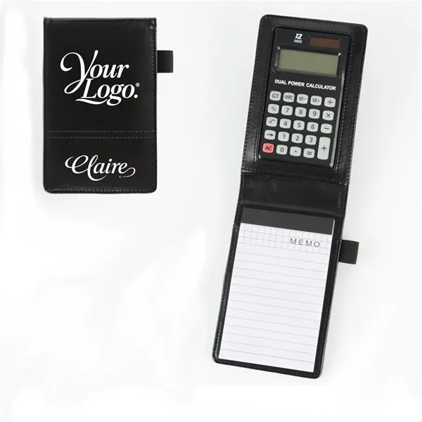 Pocket Leather Notebook Portfolio with Calculator