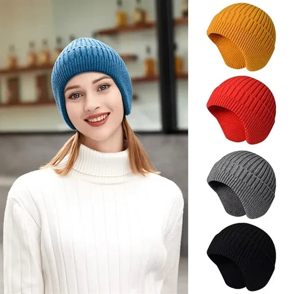 Knit Beanie with Earflap Warm Winter Hat