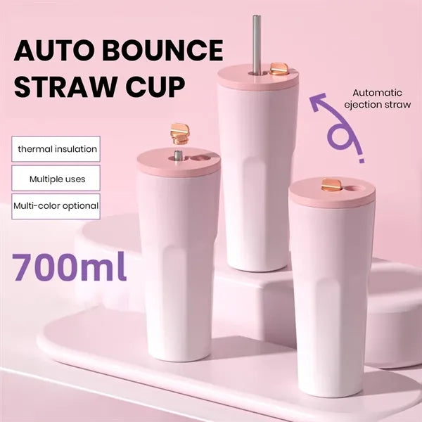24-oz Leakproof Insulated Stainless Steel Tumbler with Straw