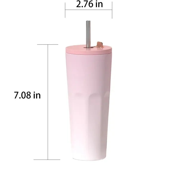 24-oz Leakproof Insulated Stainless Steel Tumbler with Straw