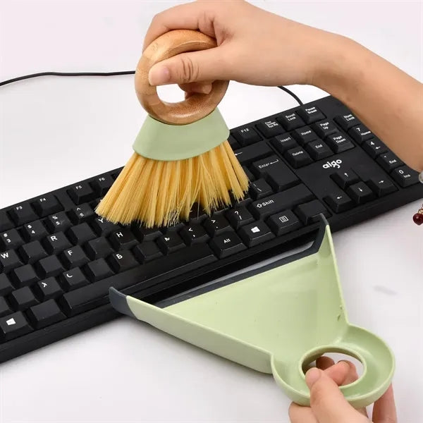 Compact Eco-Friendly Easy Storage Bamboo Broom Dustpan Set