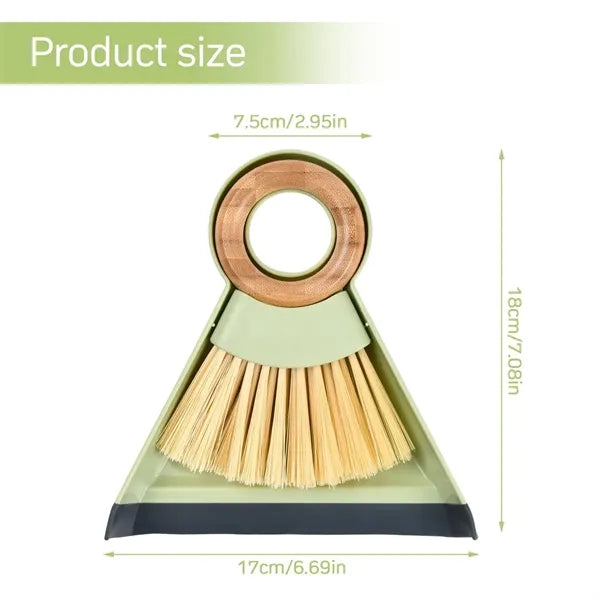 Compact Eco-Friendly Easy Storage Bamboo Broom Dustpan Set