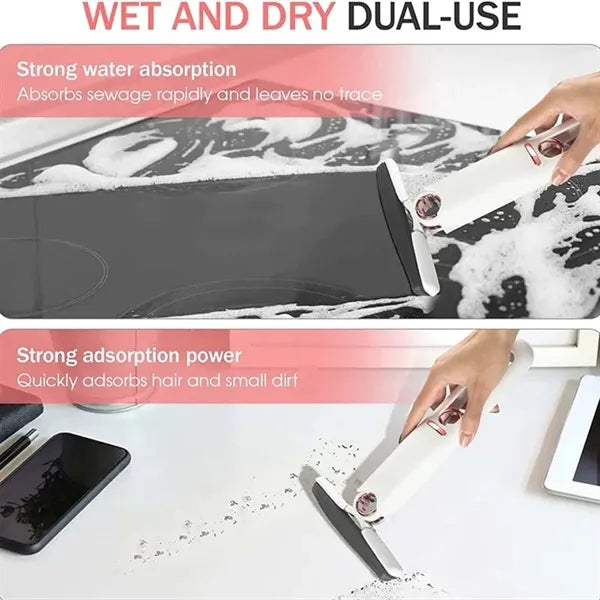 Foldable Compact Lightweight Dual-Use Self-Squeezing Mop