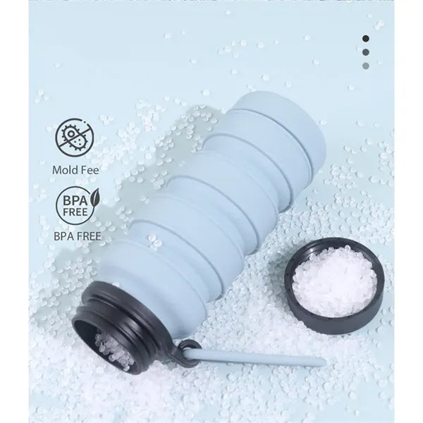 16oz Portable Collapsible Leakproof Silicone Water Bottle