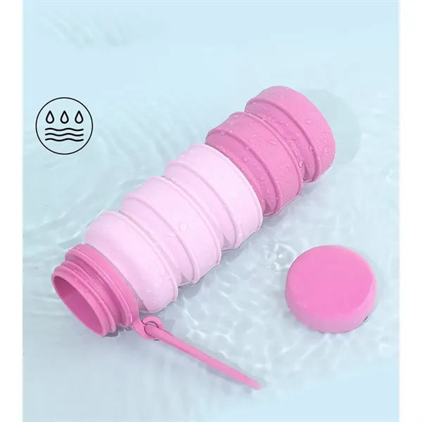 16oz Portable Collapsible Leakproof Silicone Water Bottle