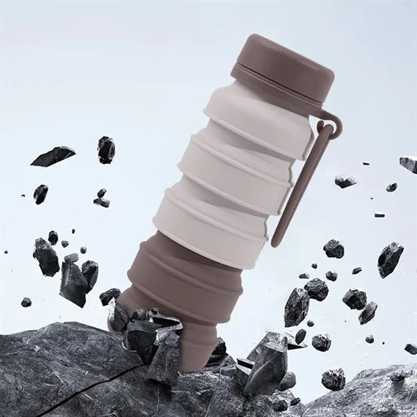 16oz Portable Collapsible Leakproof Silicone Water Bottle