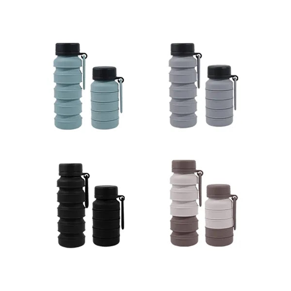 16oz Portable Collapsible Leakproof Silicone Water Bottle