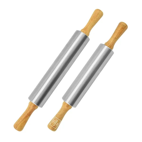 Stainless Steel Dough Roller Rolling Pin With Handle