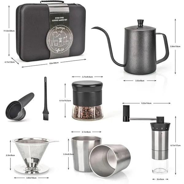 9 in 1 Outdoor Camping Pour Over Coffee Maker Set