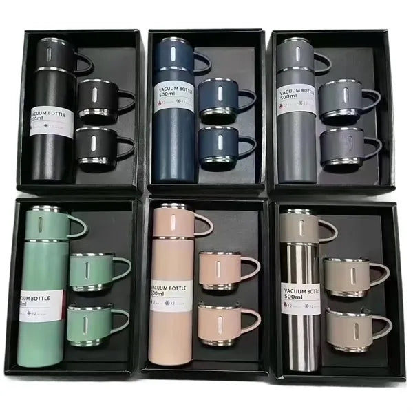 Vacuum Insulated Stainless Steel Travel Mug Flask Set