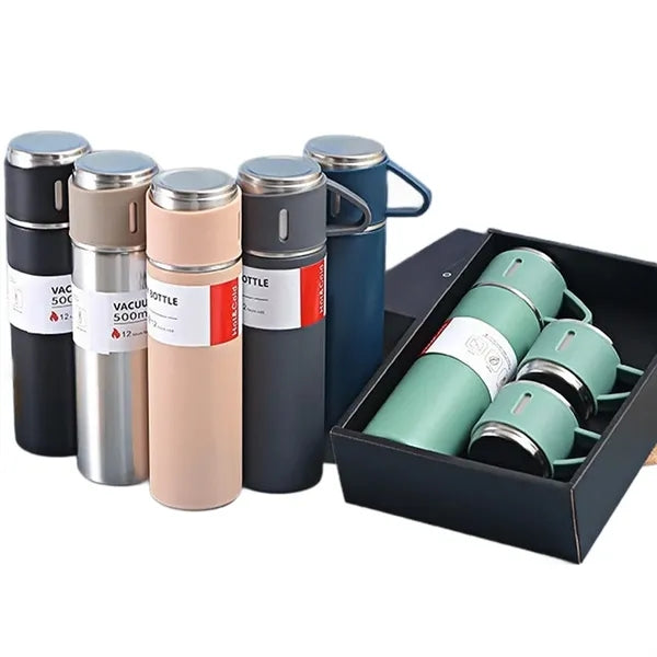 Vacuum Insulated Stainless Steel Travel Mug Flask Set
