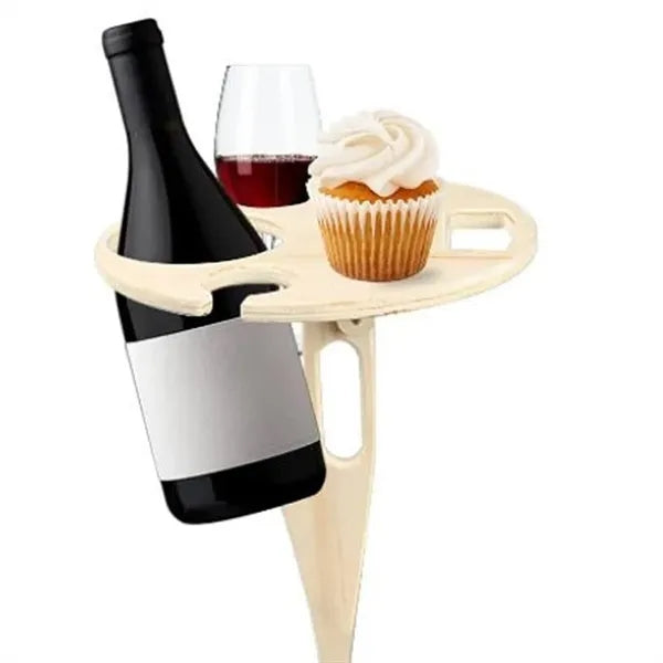 Portable Compact Foldable Wooden Outdoor Wine Table