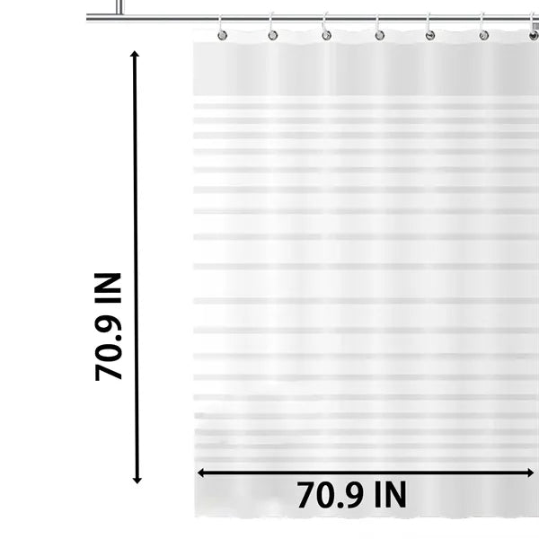 71" x 71" White Bathroom Shower Curtain