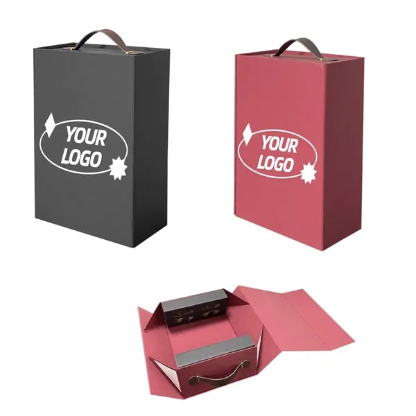 Uxury Double Bottle Wine Gift Box With Handle