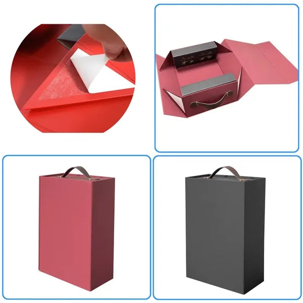 Uxury Double Bottle Wine Gift Box With Handle