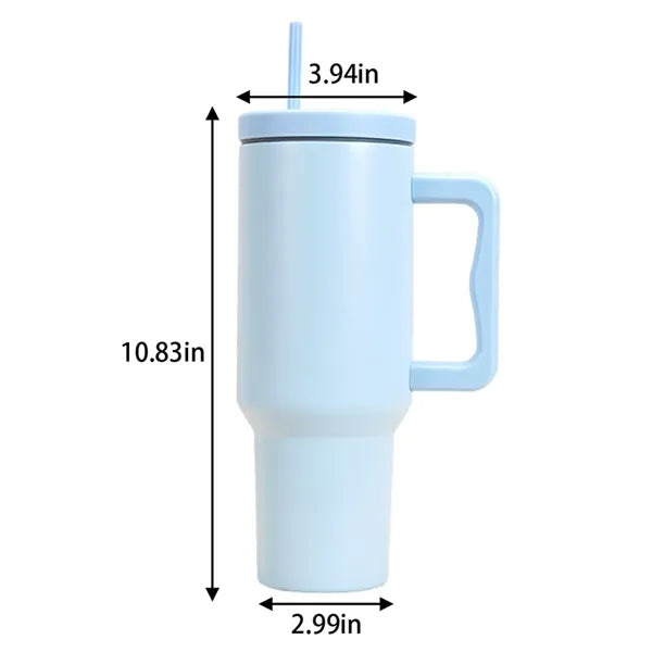 Large travel coffee insulated cup 40 oz tumbler with handle