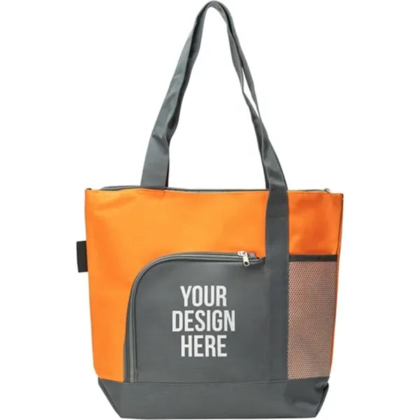 Two Tone Zipper Tote