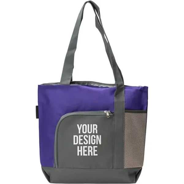 Two Tone Zipper Tote