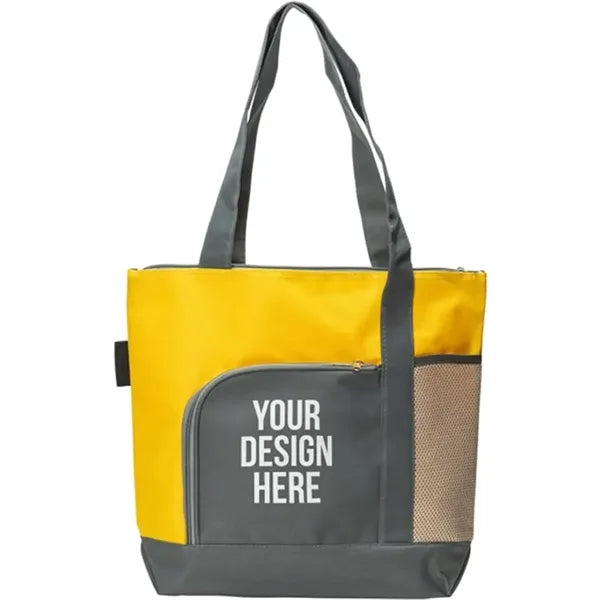 Two Tone Zipper Tote